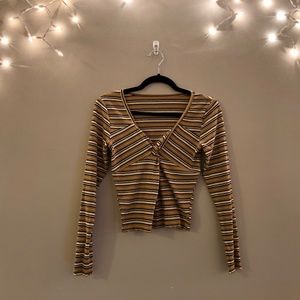 brandless Striped Cotton Long Sleeve Tee